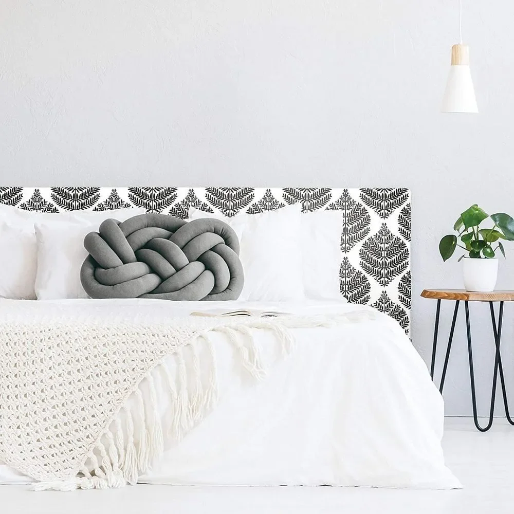 2pk RoomMates Hygge Fern Damask Peel & Stick Wallpaper (56.36 Sq Ft) Black White